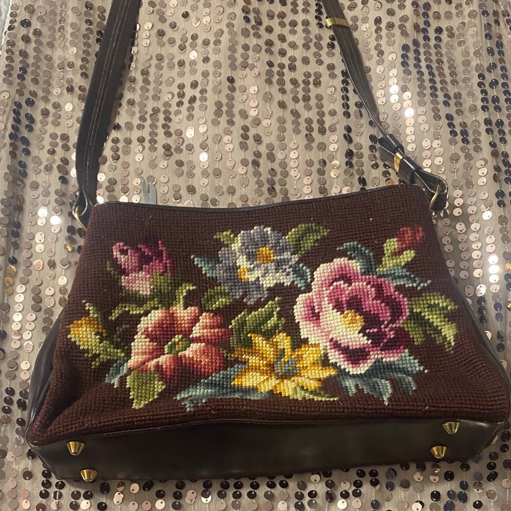 Rare Vintage crossbody 1960’s unique. Needlepoint - One of a kind.